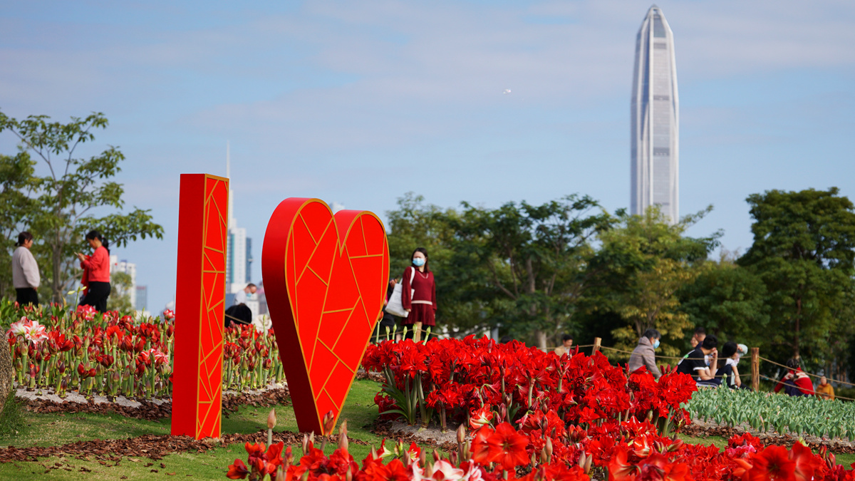 Xiangmi Park greets New Year with flowers