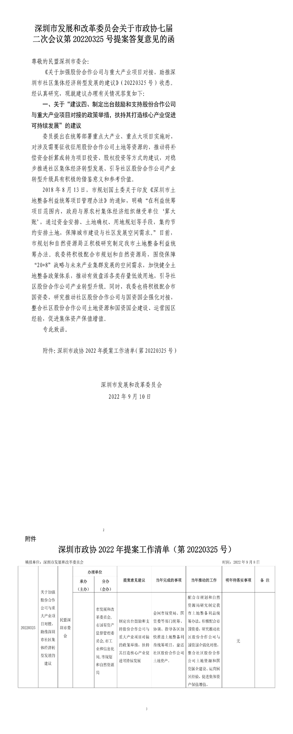 深圳市发展和改革委员会关于市政协七届二次会议第20220325号提案答复意见的函.jpg