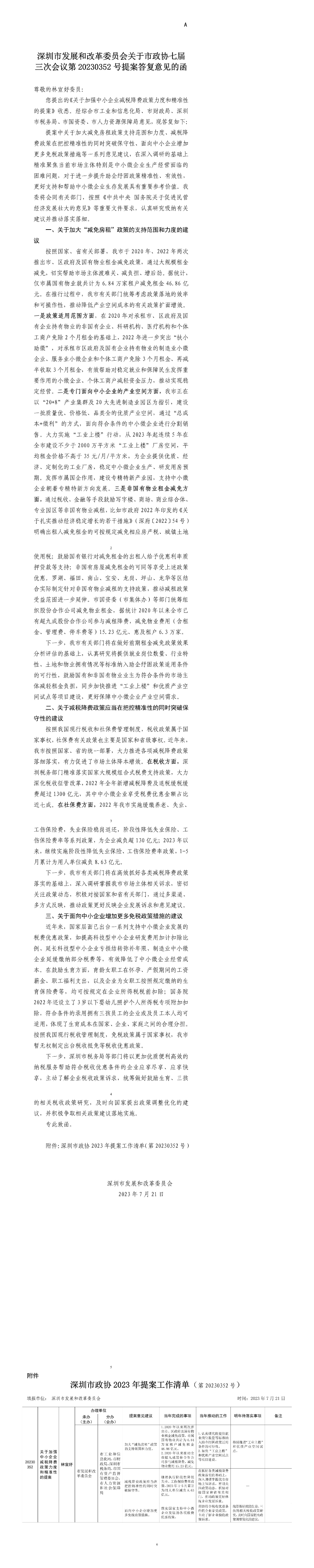 深圳市发展和改革委员会关于市政协七届三次会议第20230352号提案答复意见的函.jpg