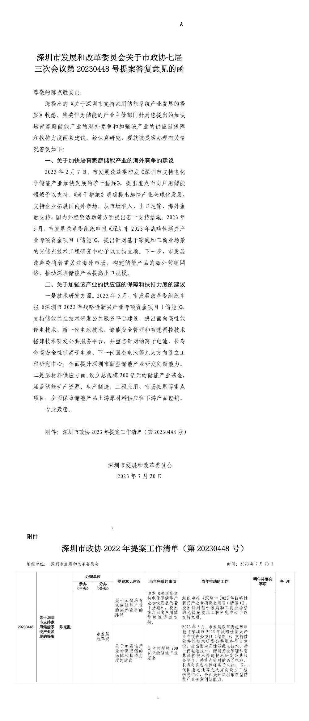 深圳市发展和改革委员会关于市政协七届三次会议第20230448号提案答复意见的函.jpg