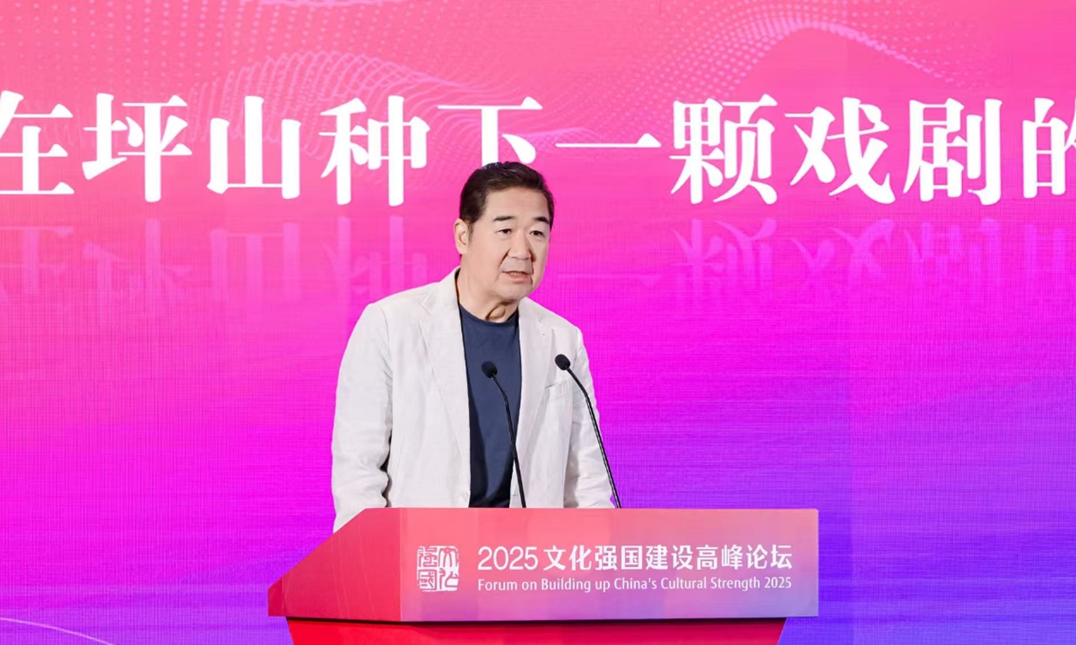 Chinese actor Zhang Guoli addresses at the forum. Photo: Courtesy of the organizing committee 